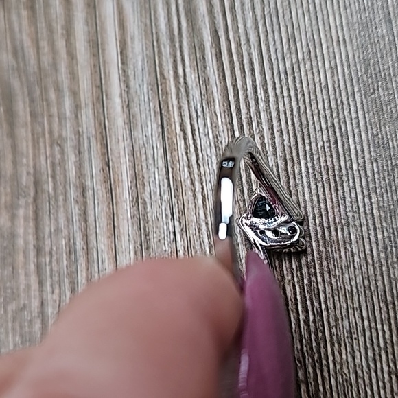 NEW BLUE AND WHITE ZIRCON SILVER FASHION RING - Picture 7 of 10